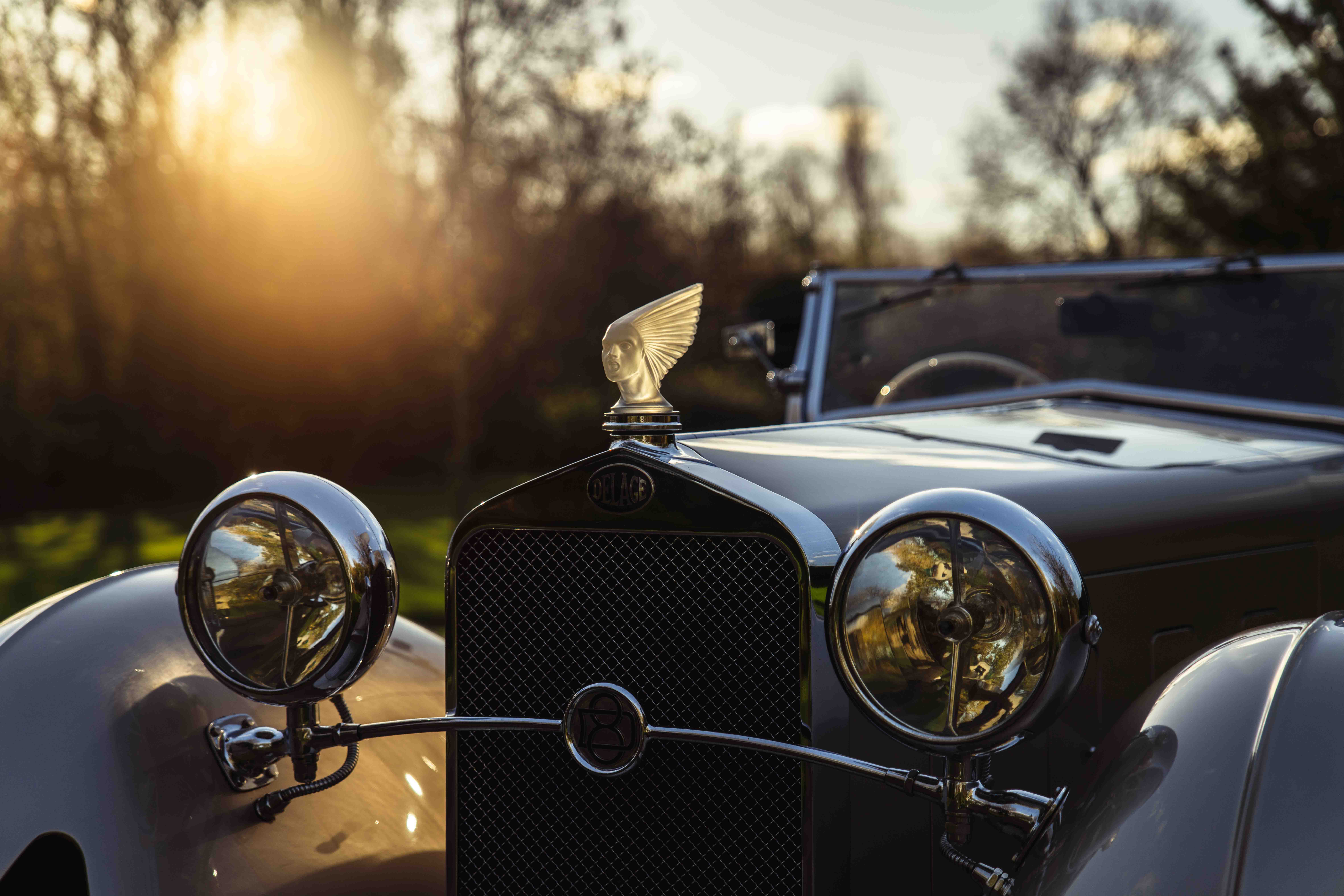 Delage D8S in the sunset